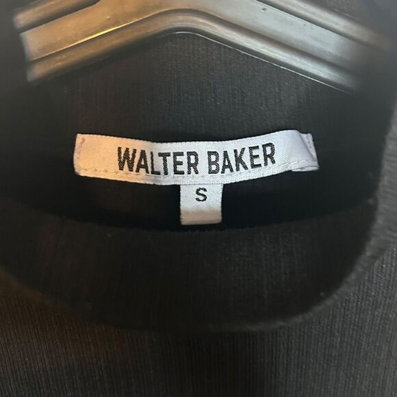 🖤 WALTER BAKER ERIKA BUTTON SHOULDER BODYCON DRESS RIBBED LONG SLEEVE SMALL - Picture 6 of 6